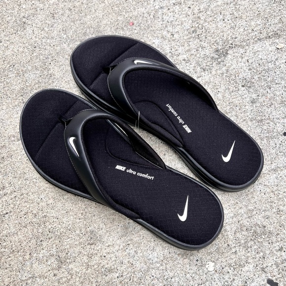 WMNS NIKE ULTRAS COMFORTS 3 THONGS THNG III BLACKS WHITES FOOTBEDS - Picture 9 of 10